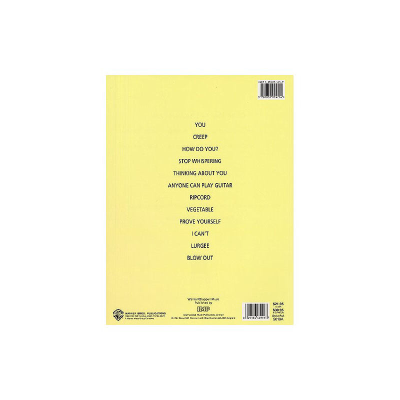 PABLO HONEY SONGBOOK