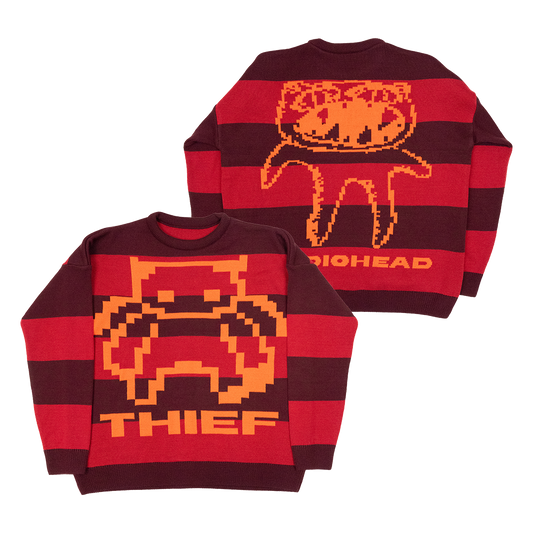 Pixel Bear Thief Red Striped Jumper