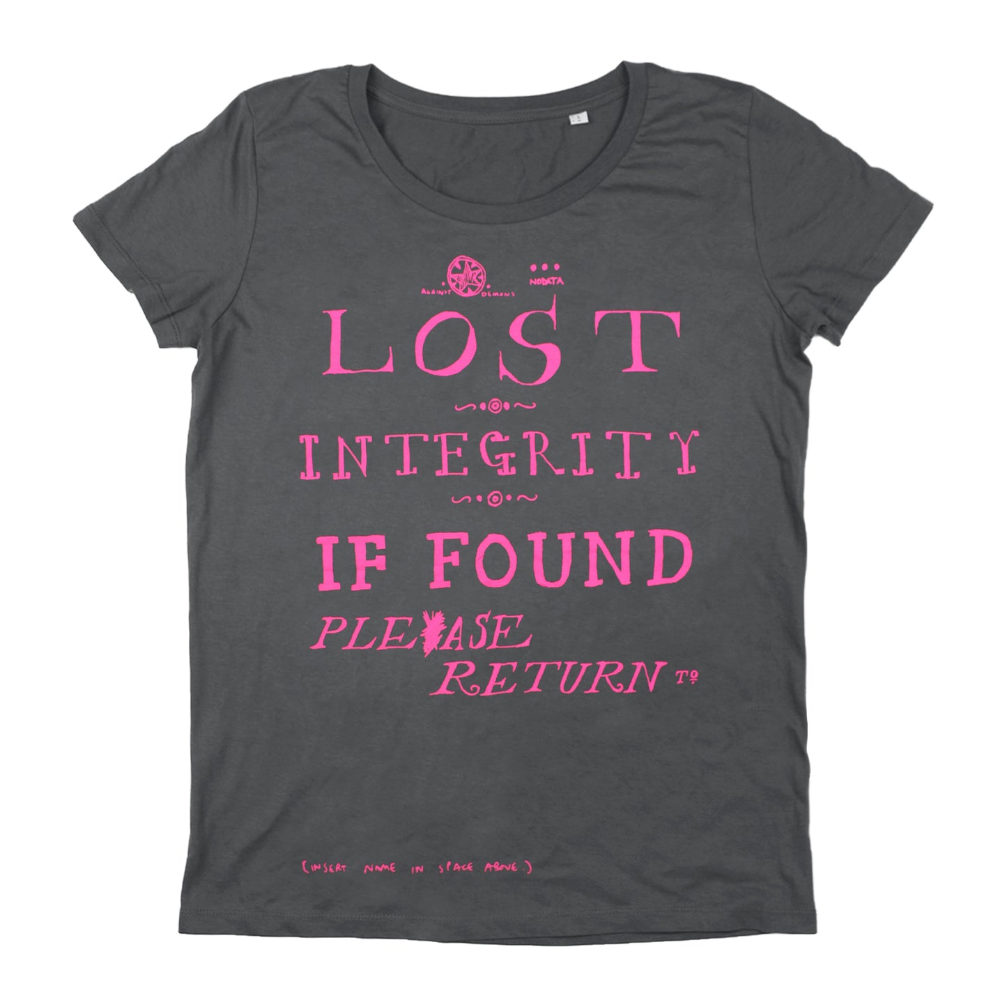 PINK 'LOST INTEGRITY' WOMENS GREY T-SHIRT