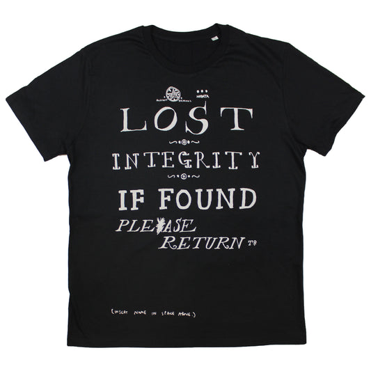 WHITE 'LOST INTEGRITY' BLACK T-SHIRT