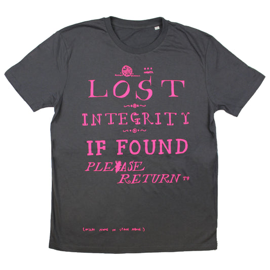 PINK 'LOST INTEGRITY' GREY T-SHIRT